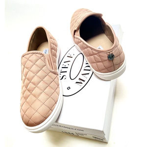 NEW Steve Madden Sz 9 Eccentric Quilted Loafer in Blush Pink quilted flats shoes